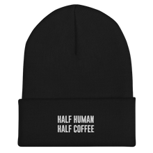 Lade das Bild in den Galerie-Viewer, HALF HUMAN HALF COFFEE Stick - weiß - Beanie (mehr Farben)