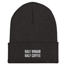 Lade das Bild in den Galerie-Viewer, HALF HUMAN HALF COFFEE Stick - weiß - Beanie (mehr Farben)