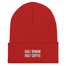 Lade das Bild in den Galerie-Viewer, HALF HUMAN HALF COFFEE Stick - weiß - Beanie (mehr Farben)